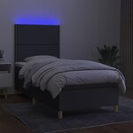 vidaXL Sommier à lattes de lit avec matelas et LED Gris foncé 90x200cm