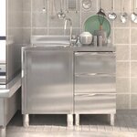 vidaXL Armoires de cuisine commerciale 2 Pièces Acier inoxydable