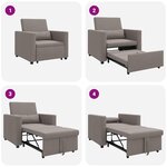 vidaXL Canapé Lit Simple Taupe 90 x 165 x 87 cm tissu