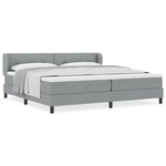 vidaXL Lit boxspring avec matelas Gris clair 200 x 200 cm tissu