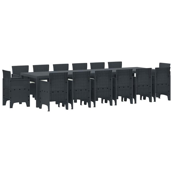 vidaXL Ensemble de salle à manger pour jardin 15 Pièces Anthracite