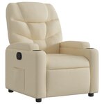 vidaXL Fauteuil inclinable en tissu crème