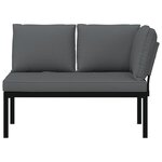 vidaXL Banc de jardin avec coussins noir aluminium