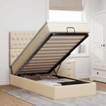vidaXL Cadre de lit ottoman avec matelas crème 90x190 cm tissu