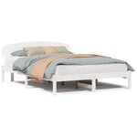 vidaXL Cadre de lit Blanc 160 x 200 cm Bois de pin massif