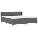 vidaXL Lit à ressorts avec matelas Gris foncé 200 x 180 cm Polyester