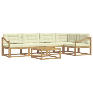 vidaXL Ensemble de canapés d'extérieur 6 Pièces Blanc et crème