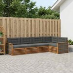 vidaXL Ensemble de canapés d'extérieur 5 Pièces Naturel et Anthracite
