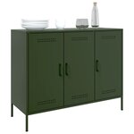 vidaXL Buffet vert olive 100 5x39x79 cm acier laminé à froid