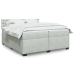 vidaXL Sommier à lattes de lit et matelas Gris clair 200x200cm Velours