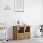 vidaXL Meuble d'appoint 2 Pièces chêne artisanal 41 x 37 x 67 cm