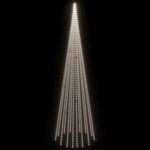 vidaXL Sapin de Noël sur mât de drapeau 1134 LED Blanc froid 800 cm