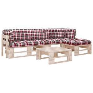 vidaXL Salon de jardin palette 4Pièces avec coussins Bois de pin imprégné