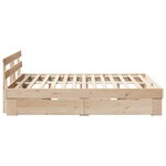 vidaXL Cadre de lit avec tiroir Marron 150 x 200 cm Bois massif en pin
