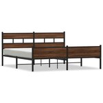 vidaXL Cadre de lit en métal sans matelas chêne marron 180x200 cm