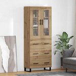 vidaXL Haut Armoire 2 Pièces Chêne artisanal Bois d'ingénierie