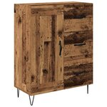 vidaXL Haut Armoire 2 Pièces Bois ancien Bois d'ingénierie et verre