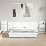 vidaXL Tête de lit avec armoires blanc 240 cm bois d'ingénierie