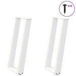 vidaXL Pieds de table console en U  2 pièces  blanc  28 x (72-73) cm  acier
