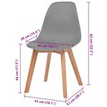 vidaXL Chaises à manger lot de 2 Gris Plastique