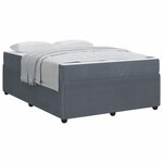 vidaXL Cadre de lit avec matelas Gris foncé 160 x 200 cm tissu