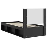vidaXL Cadre de lit avec rangement et tête de lit Noir 75 x 190 cm