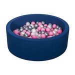 Piscine à balles + 200 balles perle rose argent