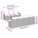 vidaXL Ensemble de canapé de jardin 8 Pièces Noir  Crème 55 x 55 x 37 cm