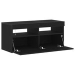 vidaXL Meuble TV Noir 90 x 35 x 40 cm Bois d'ingénierie