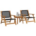 vidaXL Chaises de jardin avec table 3 Pièces Noir 45 x 45 x 40 cm