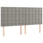vidaXL Cadre de lit avec tête de lit Gris clair 160x200 cm Velours