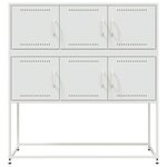 vidaXL Buffet blanc 100 5x39x107 cm acier