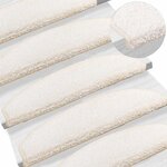 vidaXL Tapis d'escalier auto-adhésifs 15 pc 80 x 24 5 x 3 5 cm Blanc