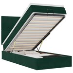 vidaXL Cadre de lit ottoman avec matelas vert foncé 90x200 cm velours