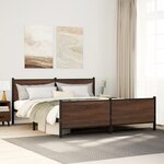 vidaXL Cadre de lit en métal sans matelas chêne marron 180x200 cm