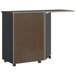 vidaXL Armoire roulante avec bureau MOSS noir bois de pin solide
