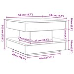 vidaXL Table basse rotative à 360 degrés blanc 50x50x34 5 cm