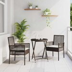 vidaXL Ensemble bistro de jardin 3 Pièces Marron Poly rotin