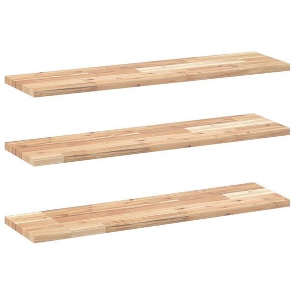 vidaXL Étagères flottantes 3 Pièces 80x20x2 cm acacia massif non traité