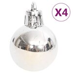 vidaXL Ensemble de boules de Noël 70 Pièces Argenté et blanc