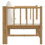 vidaXL Canapé de jardin avec coussins blanc crème bambou