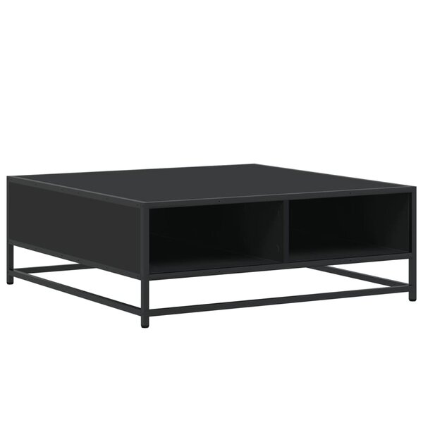 vidaXL Table basse noir 80x80x30 cm bois d'ingénierie et métal