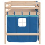 vidaXL Lit mezzanine enfants avec rideaux sans matelas bleu 90x200cm