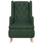 vidaXL Fauteuil avec pieds à bascule en bois d'hévéa Vert foncé Tissu