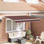 vidaXL Auvent Rétractable Marron 300 x 200 cm tissu