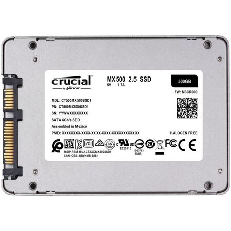 CRUCIAL - Disque SSD Interne - MX500 - 500Go - 2,5 (CT500MX500SSD1