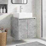 vidaXL Vanité de lavabo mural Gris béton 49 5 x 41 x 62 5 cm