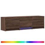 vidaXL Meuble TV avec LED 140 x 34 x 40 cm Chêne brun