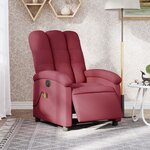 vidaXL Fauteuil de massage inclinable électrique Rouge bordeaux Tissu