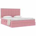 vidaXL Lit avec rangement et matelas Rose 180 x 200 cm Velours